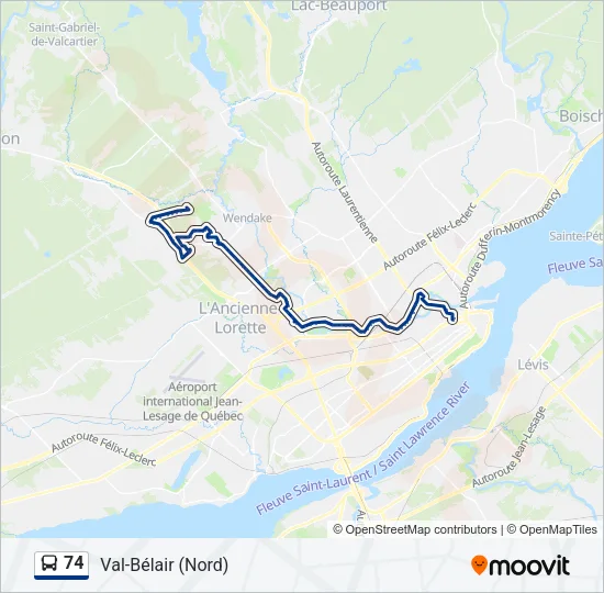 74 Bus Line Map