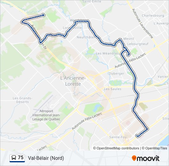 75 Bus Line Map