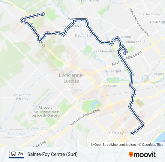 75 Bus Line Map