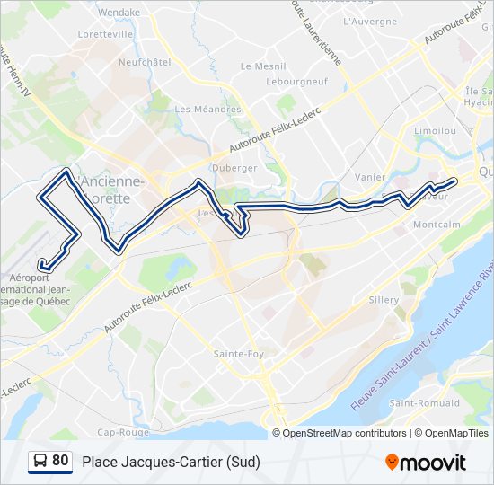 80 Bus Line Map