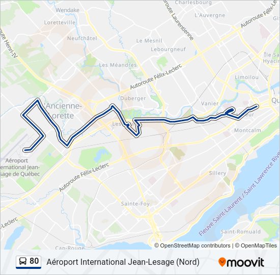 80 Bus Line Map