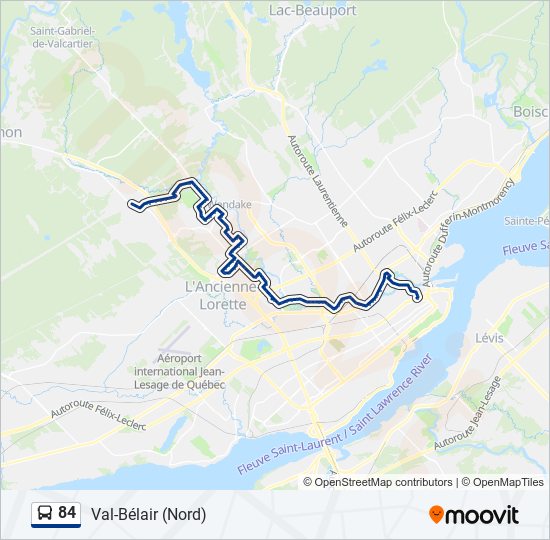 84 bus Line Map