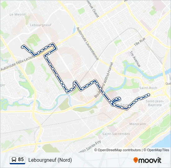 85 Bus Line Map