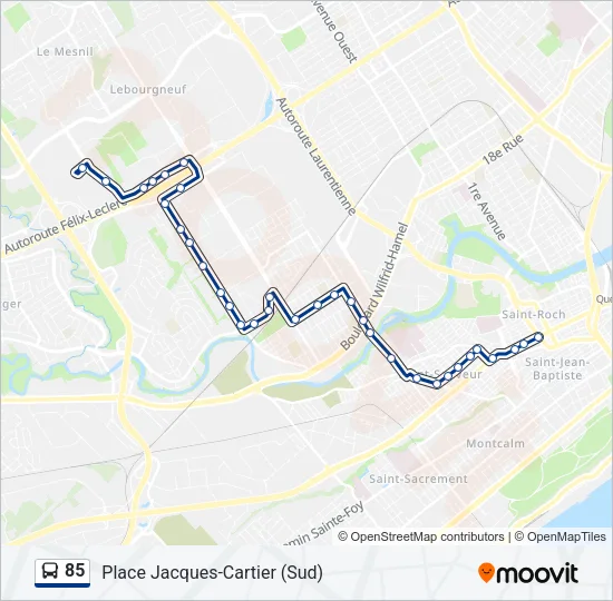 85 Bus Line Map