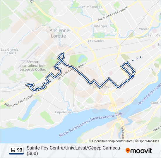 93 Bus Line Map