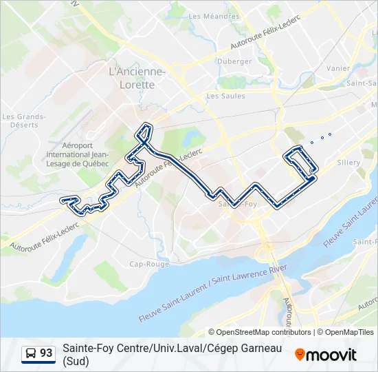 93 Bus Line Map