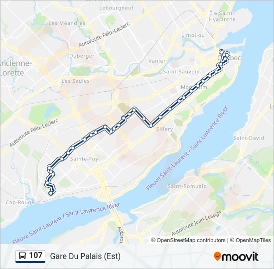 107 Bus Line Map