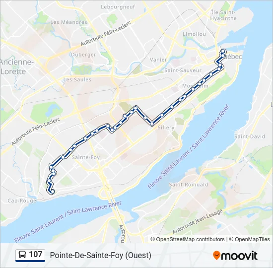 107 Bus Line Map