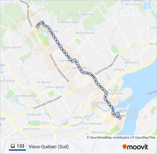 133 Bus Line Map