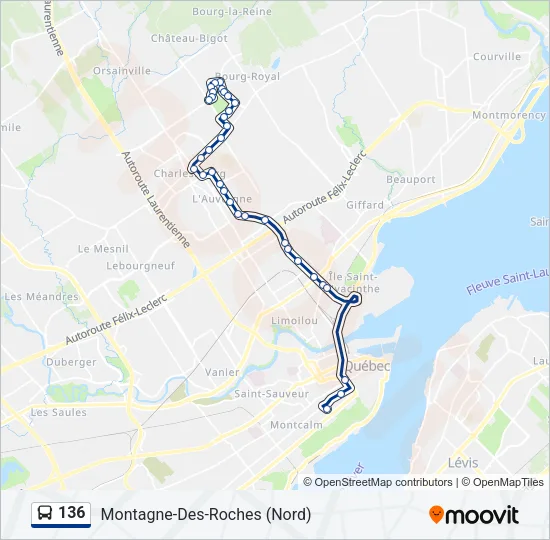 136 Bus Line Map