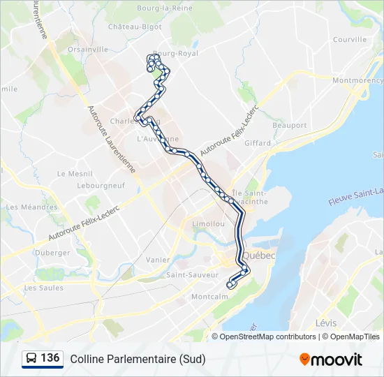 136 Bus Line Map