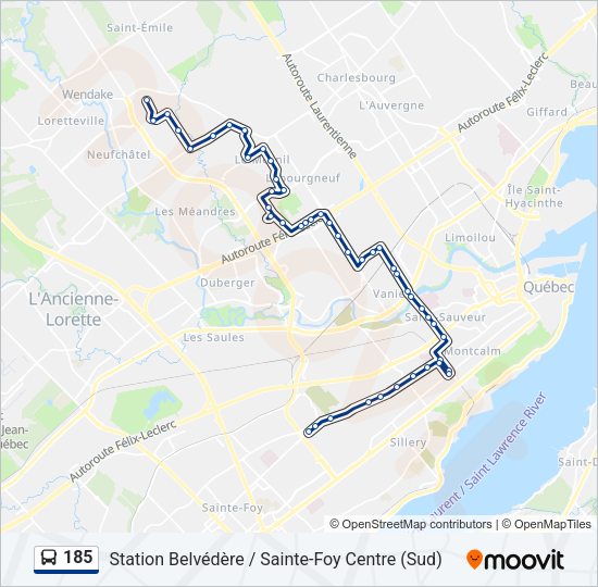 185 Bus Line Map