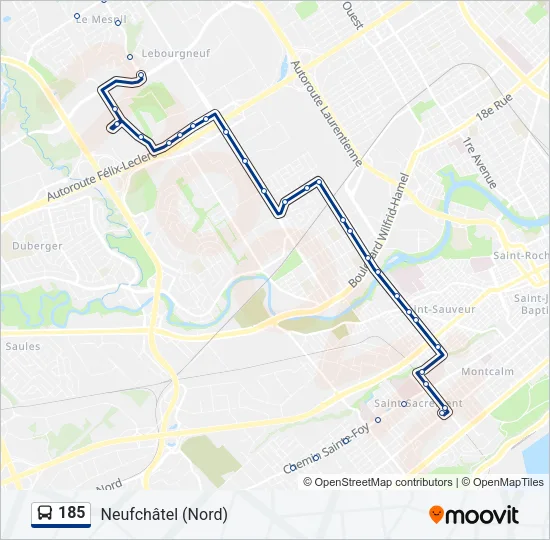 185 Bus Line Map