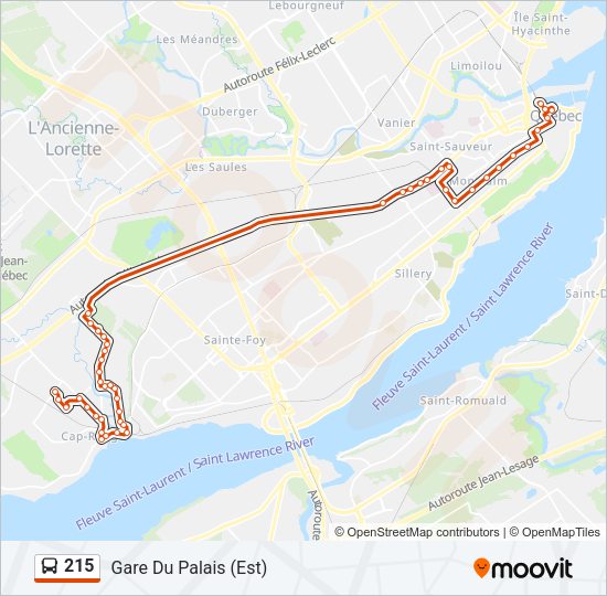 215 Bus Line Map