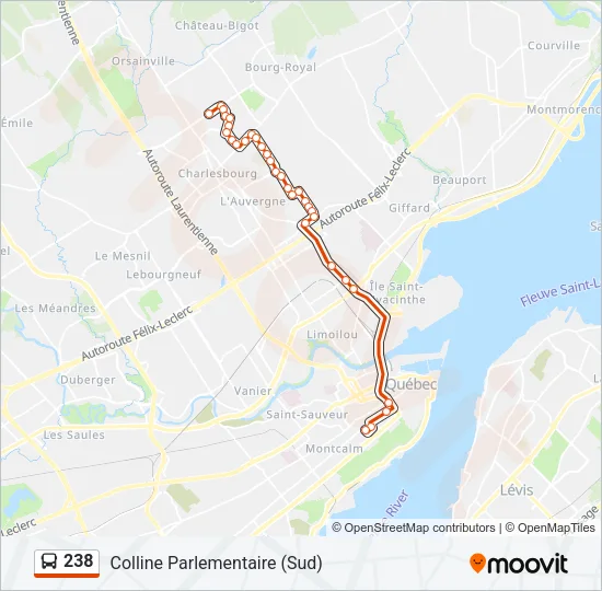 238 Bus Line Map