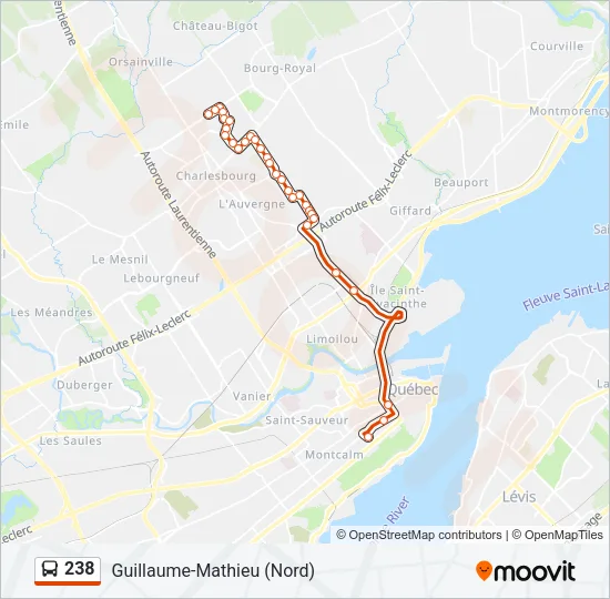 238 Bus Line Map
