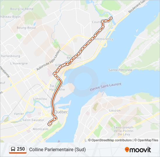 250 Bus Line Map