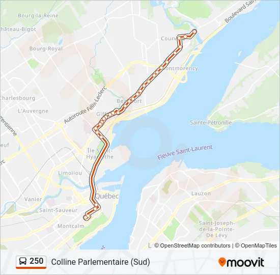 250 Bus Line Map
