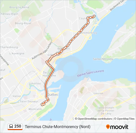 250 Bus Line Map