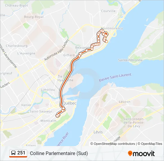 251 Bus Line Map
