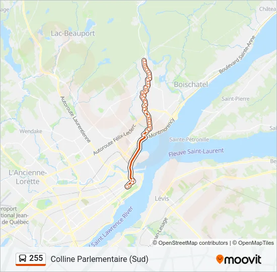 255 Bus Line Map