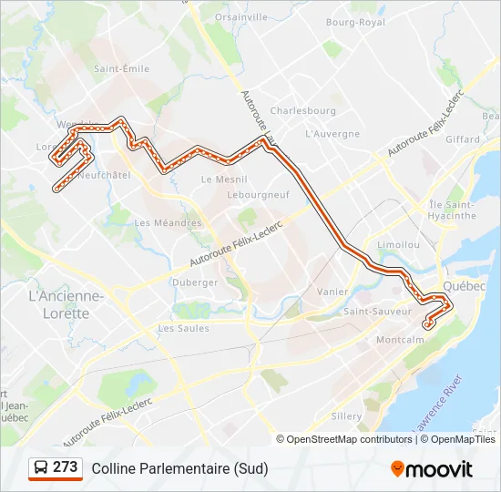 273 Bus Line Map