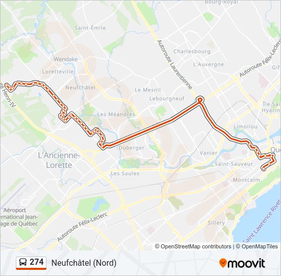 274 Bus Line Map