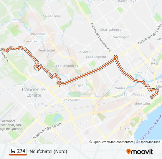 274 Bus Line Map
