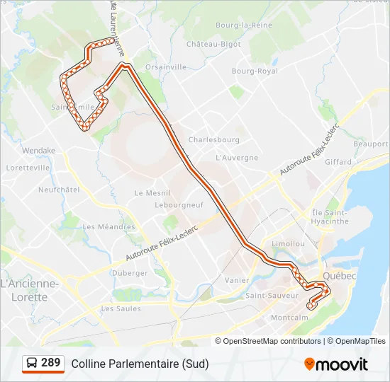 289 Bus Line Map
