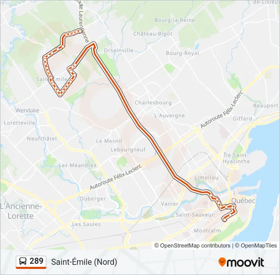 289 Bus Line Map