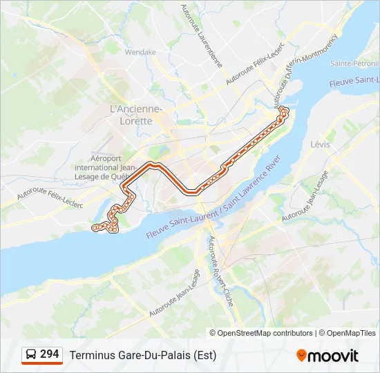 294 Bus Line Map