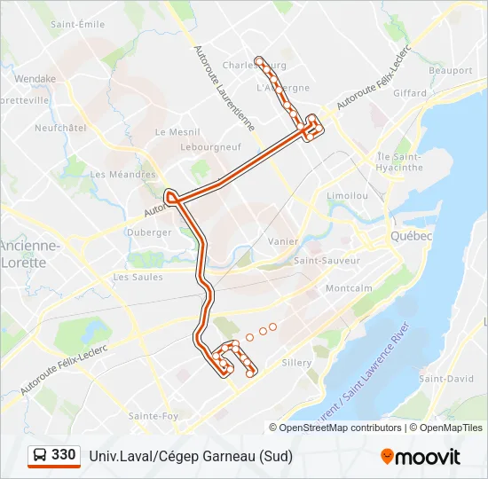 330 Bus Line Map