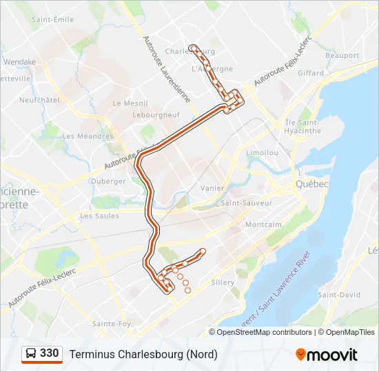 330 Bus Line Map