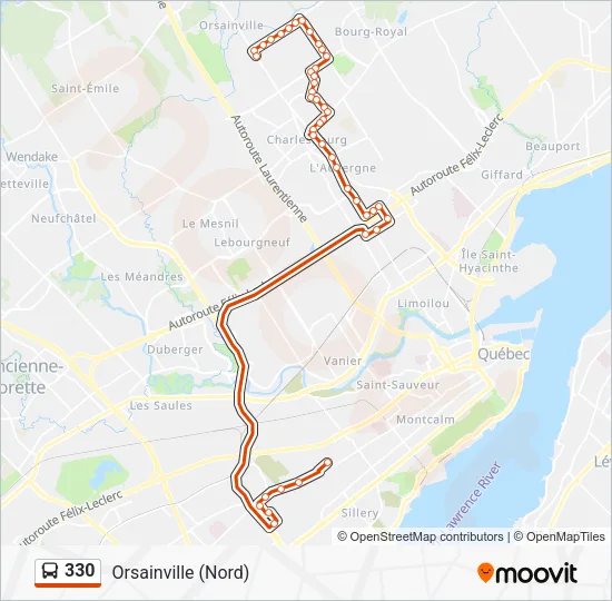 330 Bus Line Map