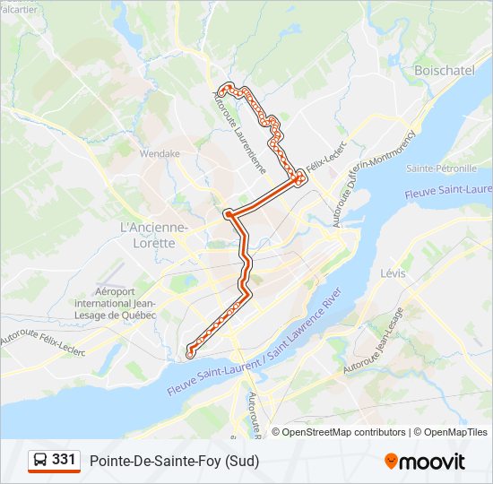 Plan de la ligne 331 de bus