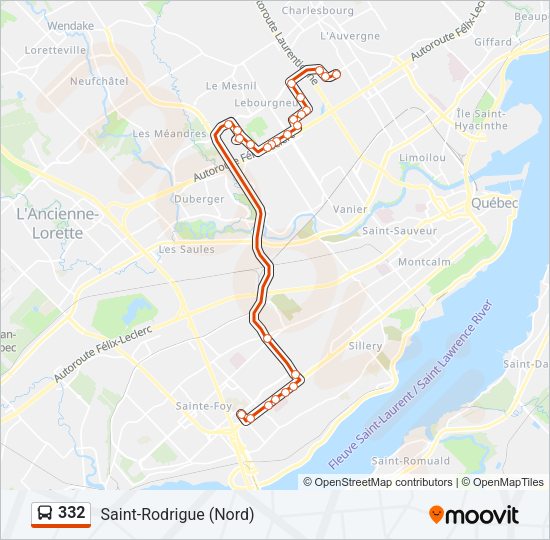 332 Bus Line Map