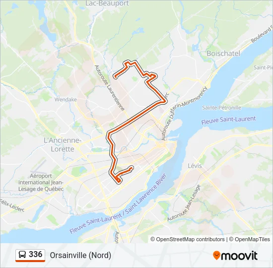 Plan de la ligne 336 de bus