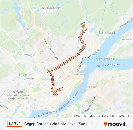 354 Bus Line Map