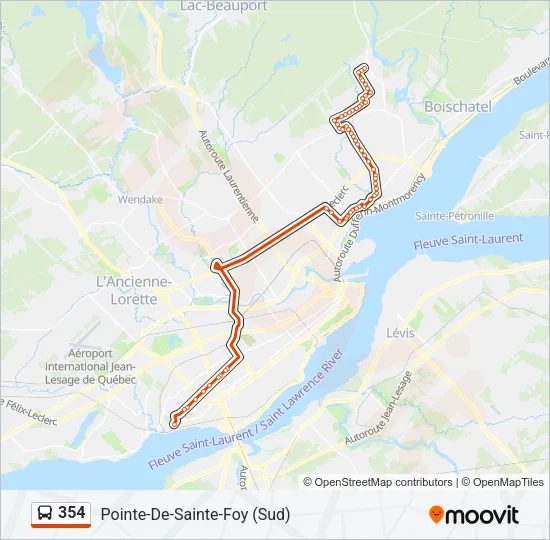354 Bus Line Map
