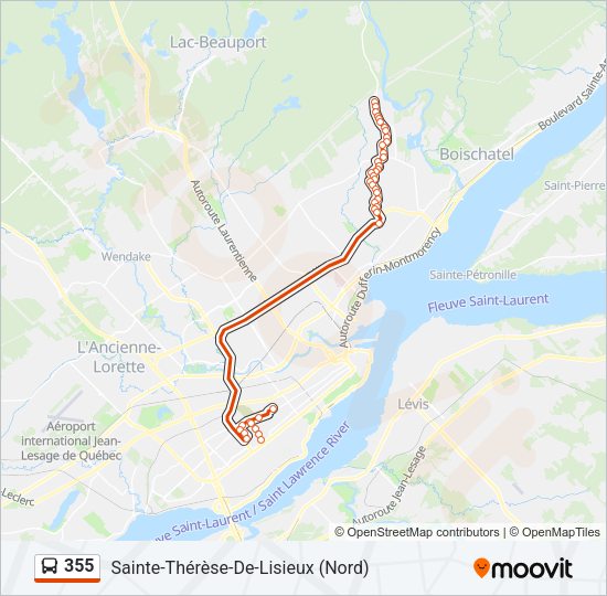 355 Bus Line Map