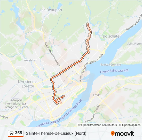 355 Bus Line Map