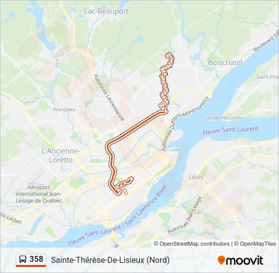 358 Bus Line Map