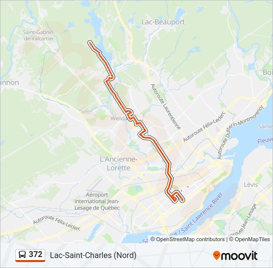 Plan de la ligne 372 de bus