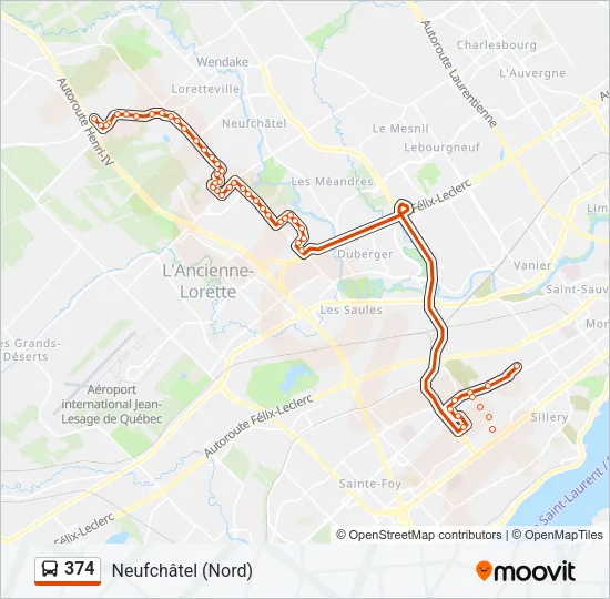 374 Bus Line Map