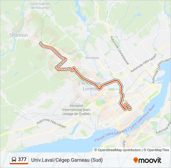 377 Bus Line Map