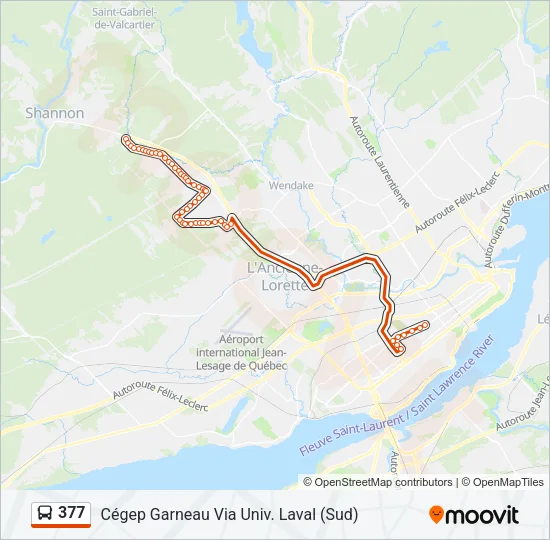 377 Bus Line Map