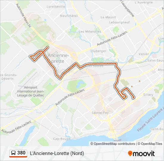380 Bus Line Map