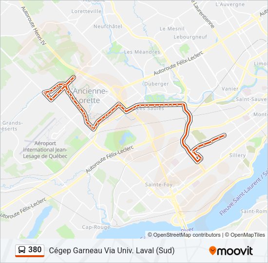 380 Bus Line Map