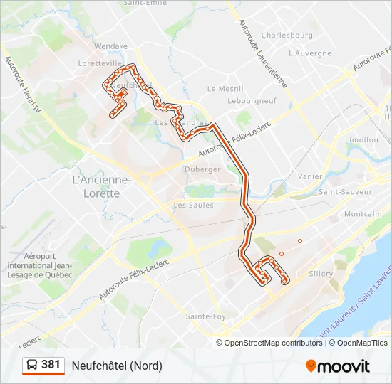 381 Bus Line Map