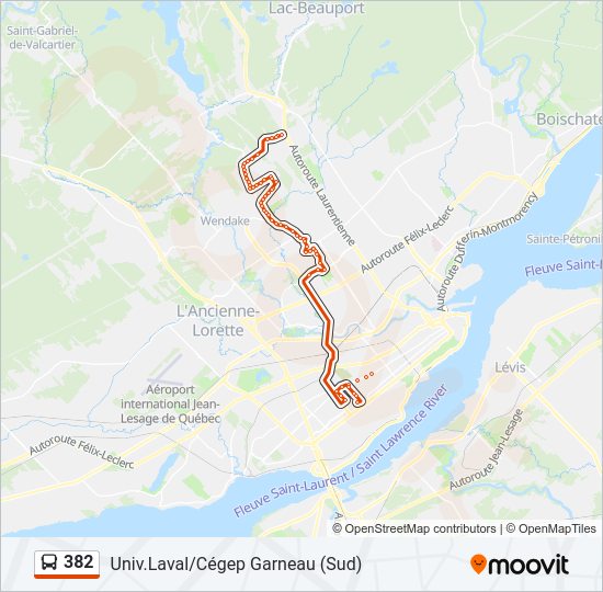 382 bus Line Map